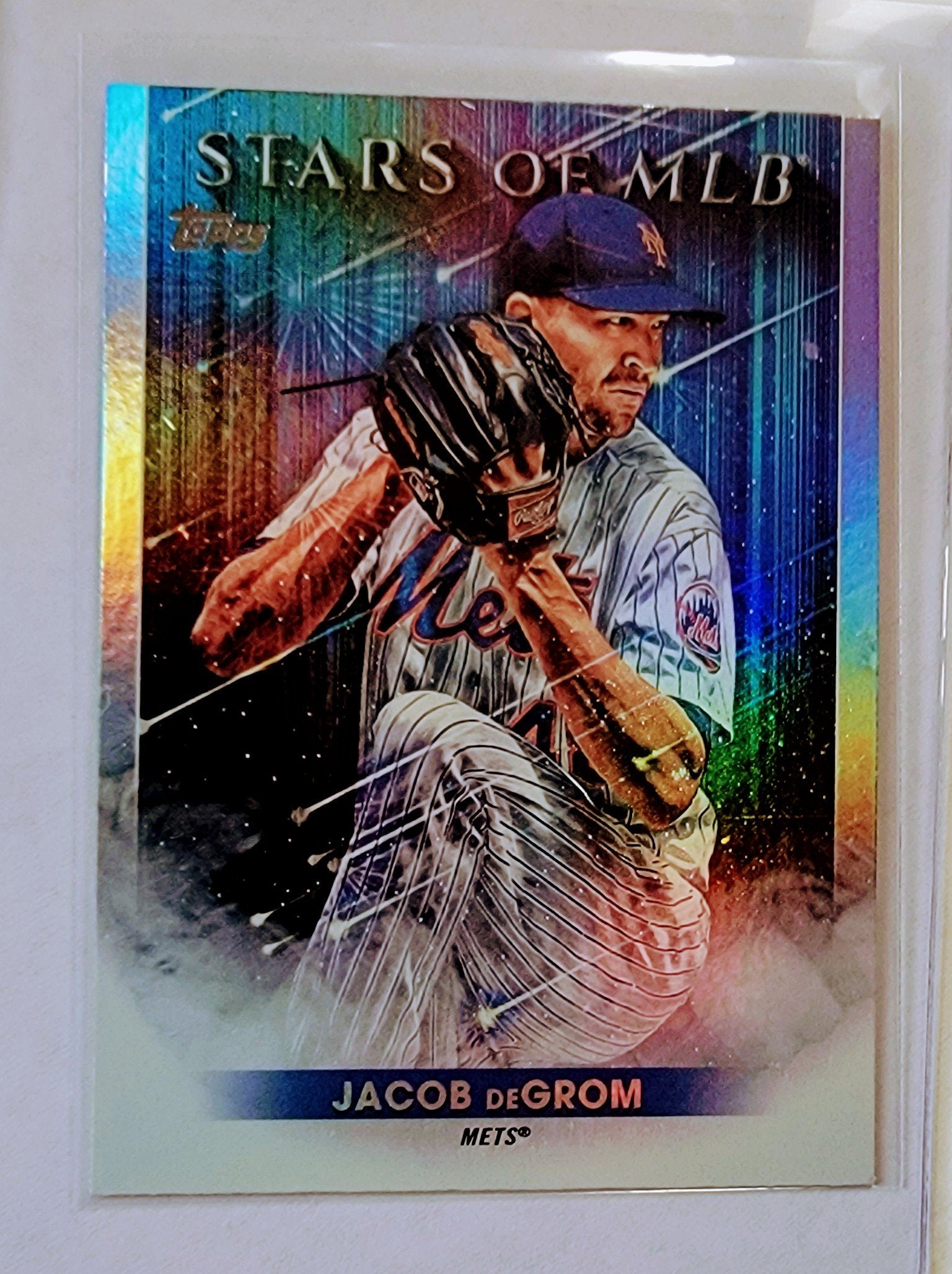 2022 Topps Jacob DeGrom Stars of the MLB Foil Refractor Baseball Card AVM1 simple Xclusive Collectibles   
