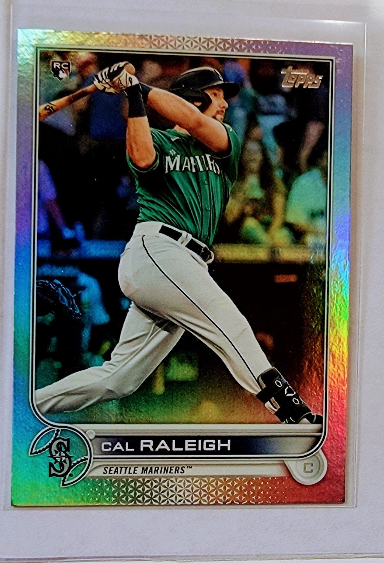 2022 Topps Cal Raleigh Foil Refractor Rookie Baseball Card AVM1 simple Xclusive Collectibles   