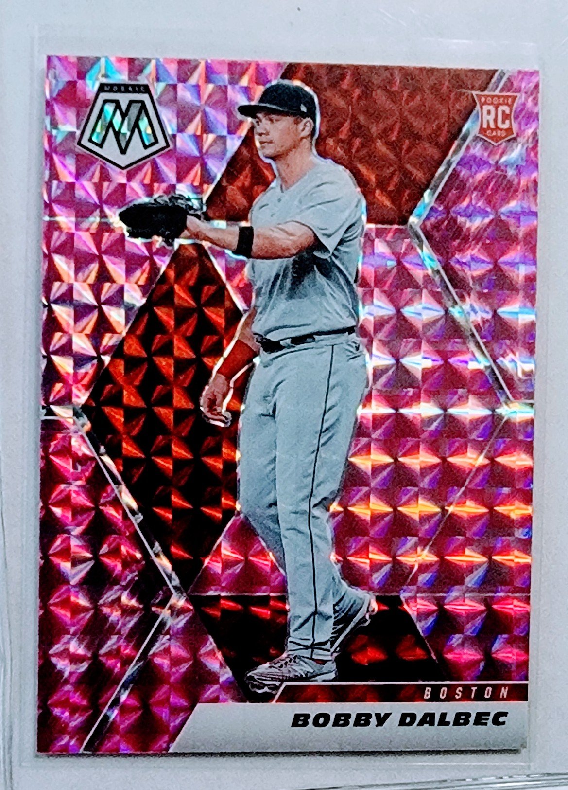 2021 Panini Mosaic Bobby Dalbec Pink Refractor Baseball Card AVM1 simple Xclusive Collectibles   
