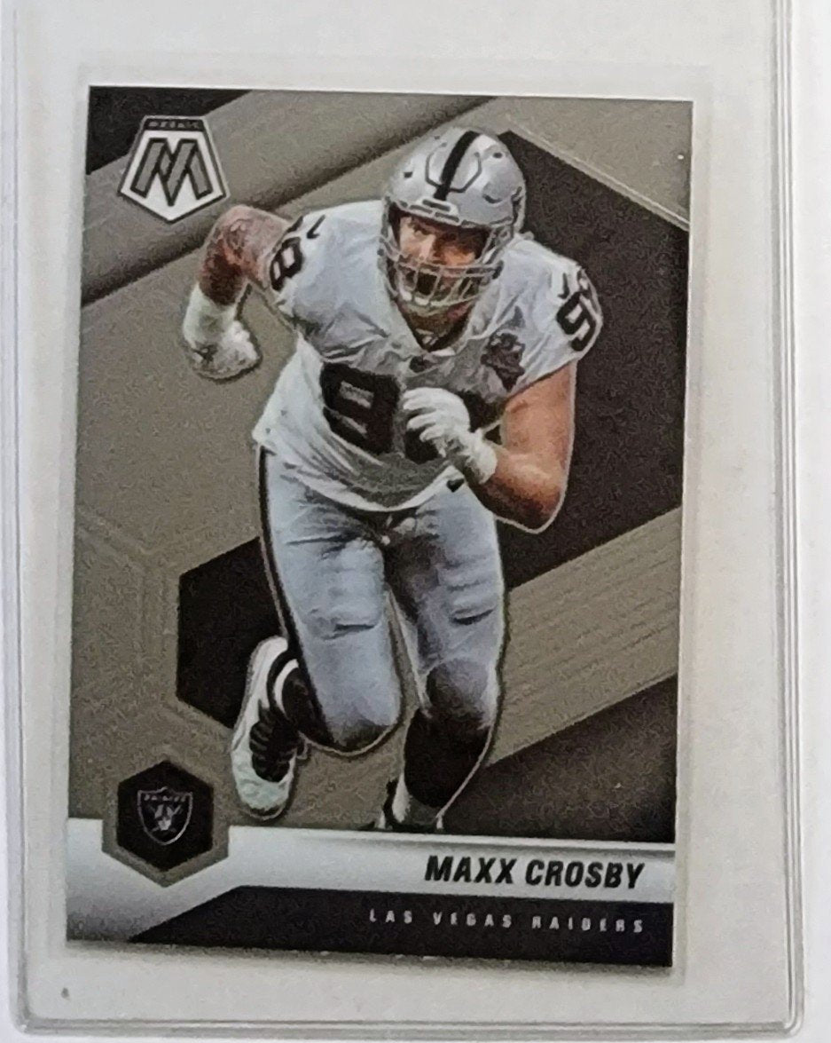 2021 Panini Mosaic Max Crosby Football Card AVM1 simple Xclusive Collectibles   
