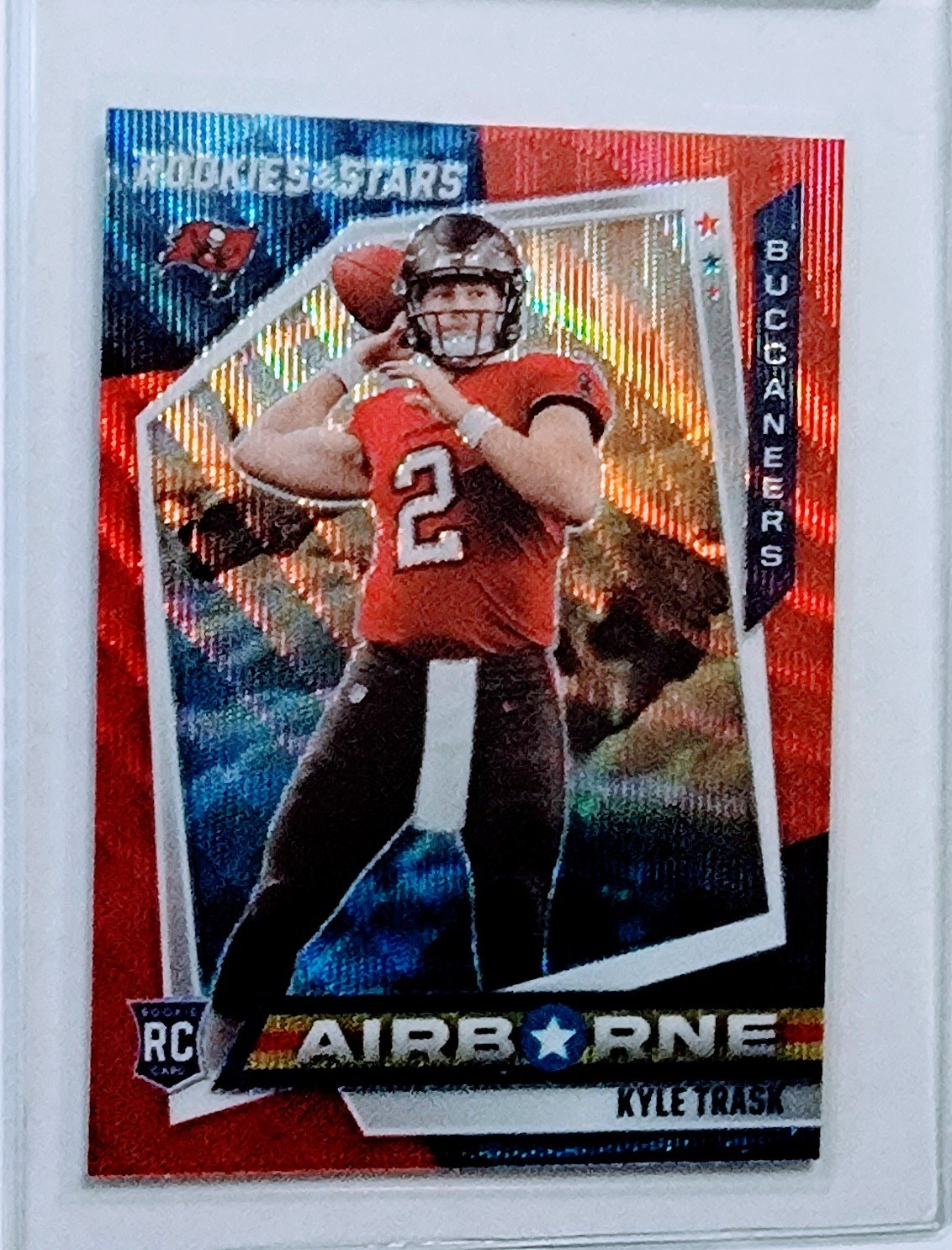 2021 Panini Rookies and Stars Kyle Trask Airborne Rookie Refractor Football Card AVM1 simple Xclusive Collectibles   