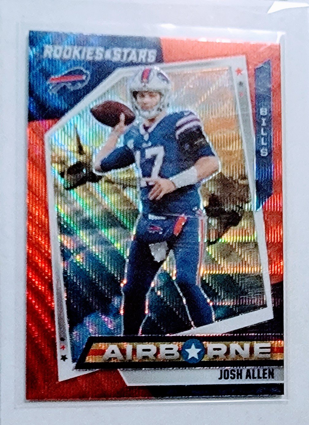 2021 Panini Rookies and Stars Josh Allen Airborne Refractor Football Card AVM1 simple Xclusive Collectibles   