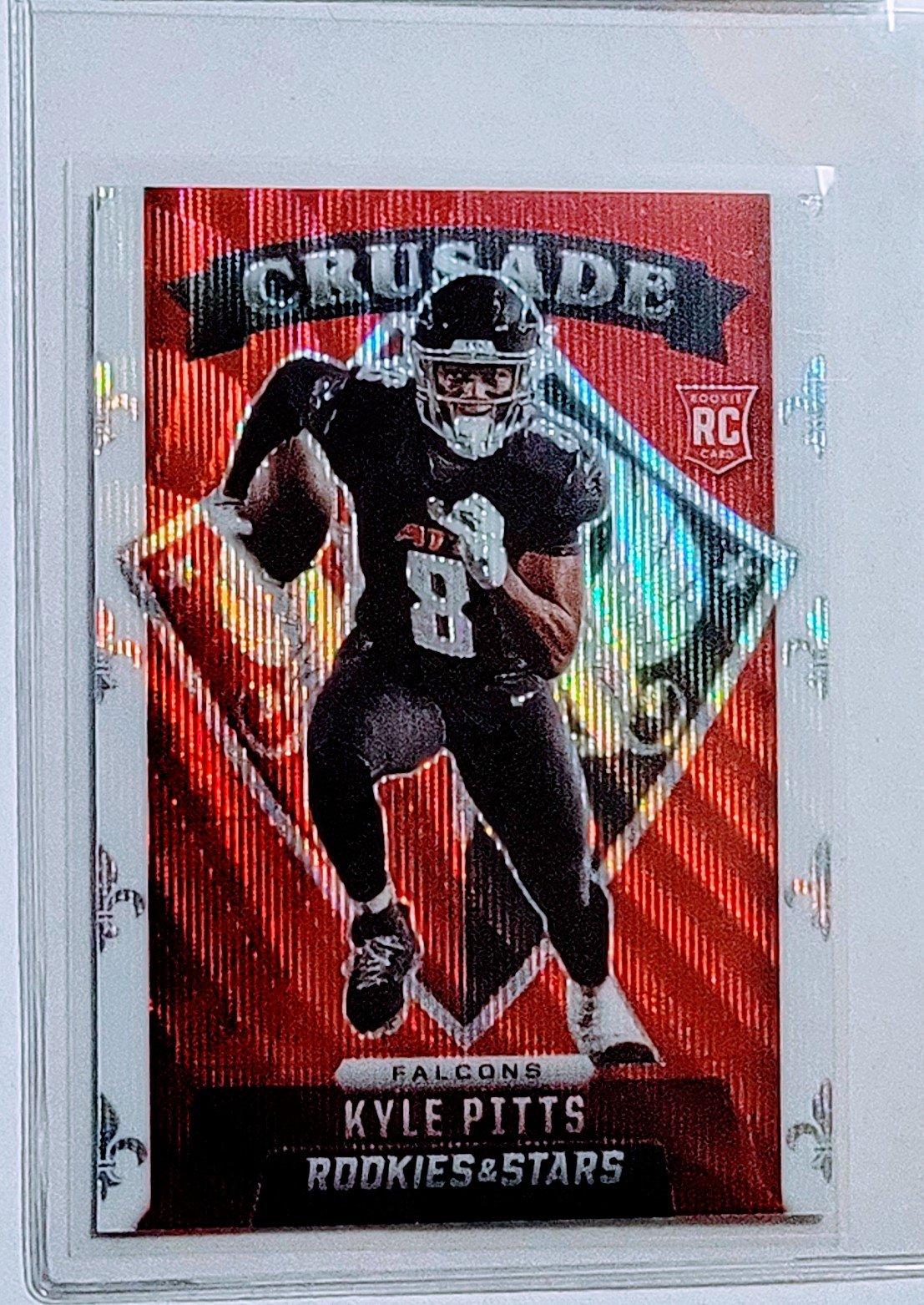 2021 Panini Rookies and Stars Kyle Pitts Star Studded Insert Rookie Red Wave Refractor Football Card AVM1 simple Xclusive Collectibles   