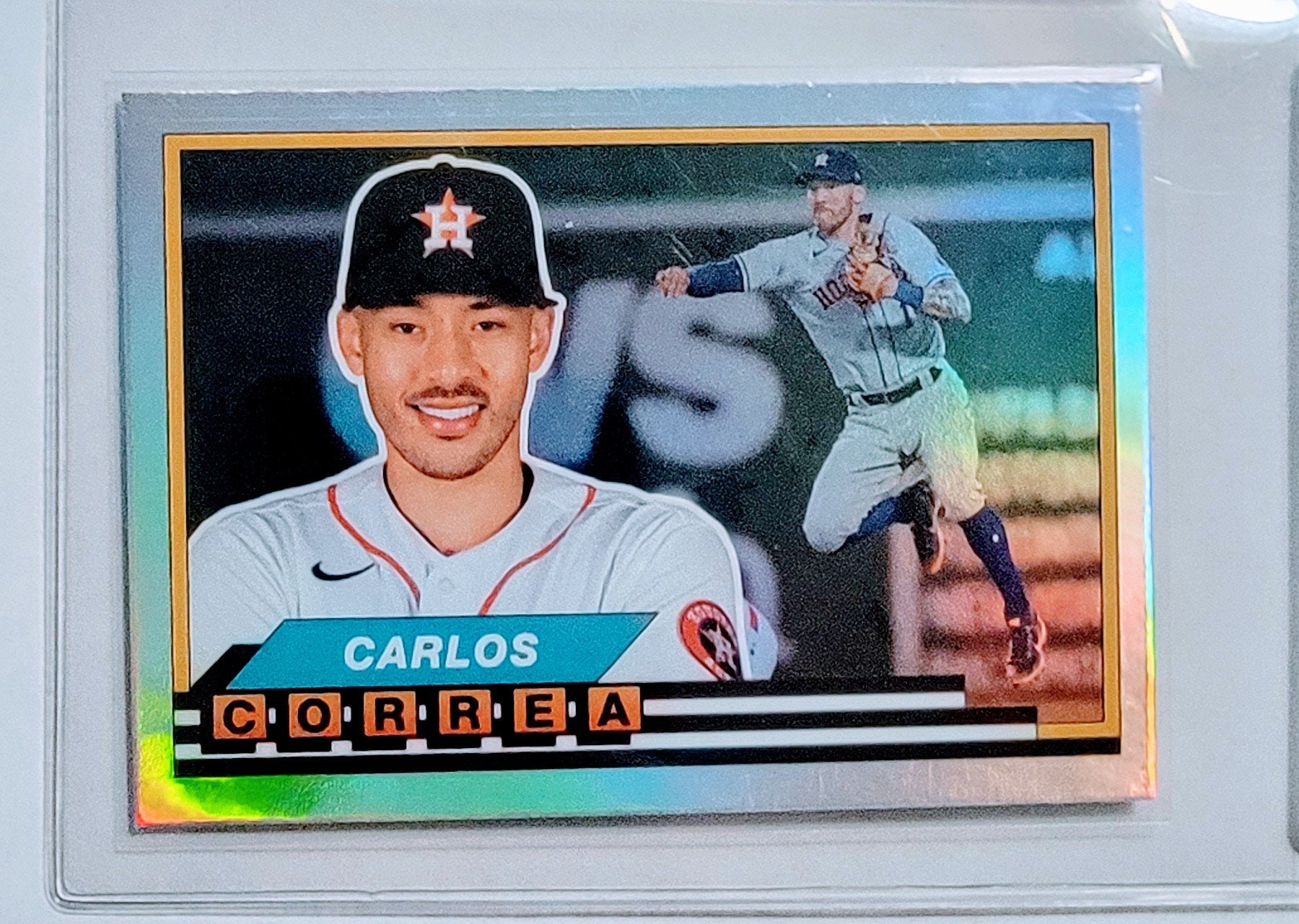2021 Topps Archives Carlos Correa Rainbow Foil Insert Baseball Card AVM1 simple Xclusive Collectibles   