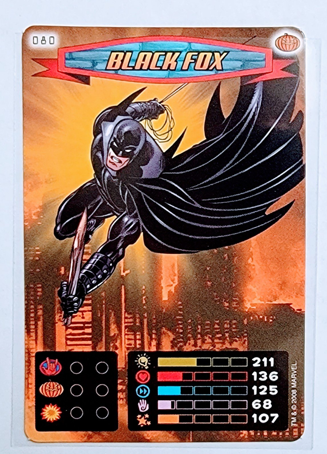 2008 Spiderman Heroes and Villains Black Fox #80 Marvel Booster Trading Card UPTI simple Xclusive Collectibles   