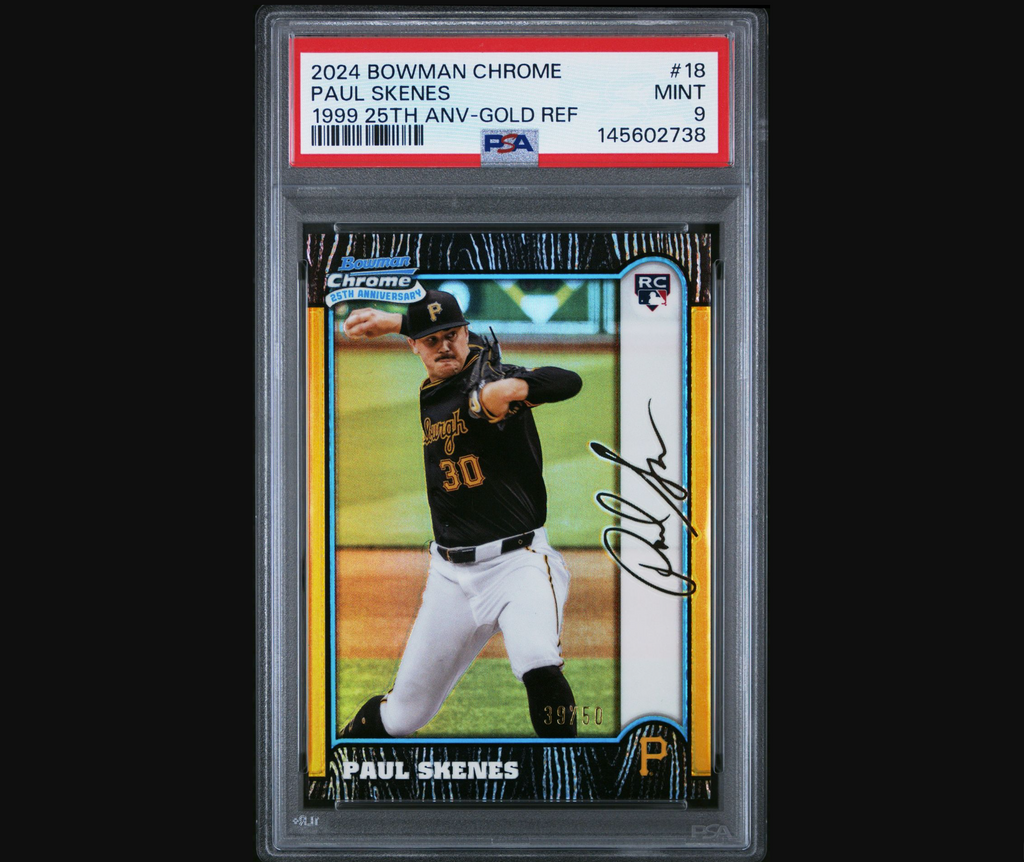 2024 Bowman Chrom Paul Skenes 1999 Anniversary Gold _50 Baseball Card