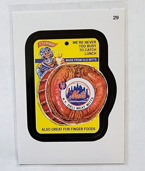 2016 Topps MLB Baseball Wacky Packages New York Mets Deli Meat Mitts Trading Card MCSC1 simple Xclusive Collectibles   