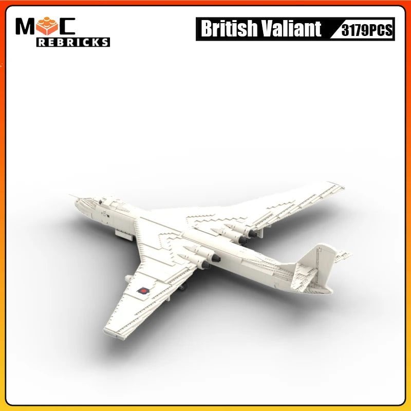 Vickers Valiant Jet Bomber MOC Building Blocks British Nuclear Brick Bomber Set