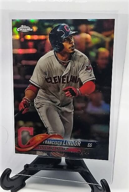 2018 Topps Chrome Francisco Lindor Refractor Baseball Card simple Xclusive Collectibles   