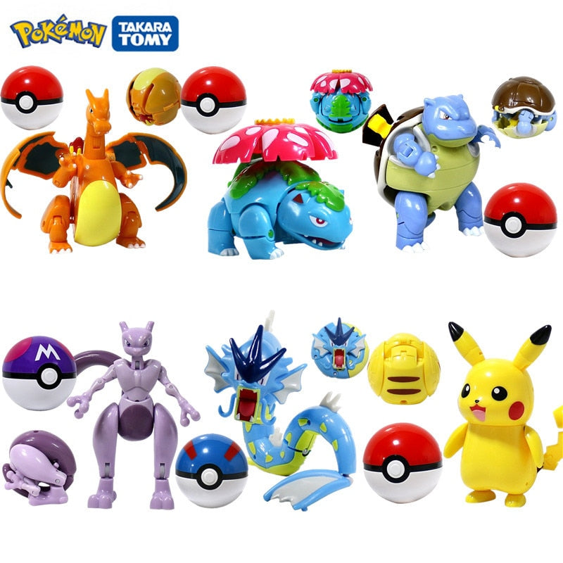 TAKARA TOMY Pokémon Action Figures with Pokéball: Choose Your Favorite Anime Character