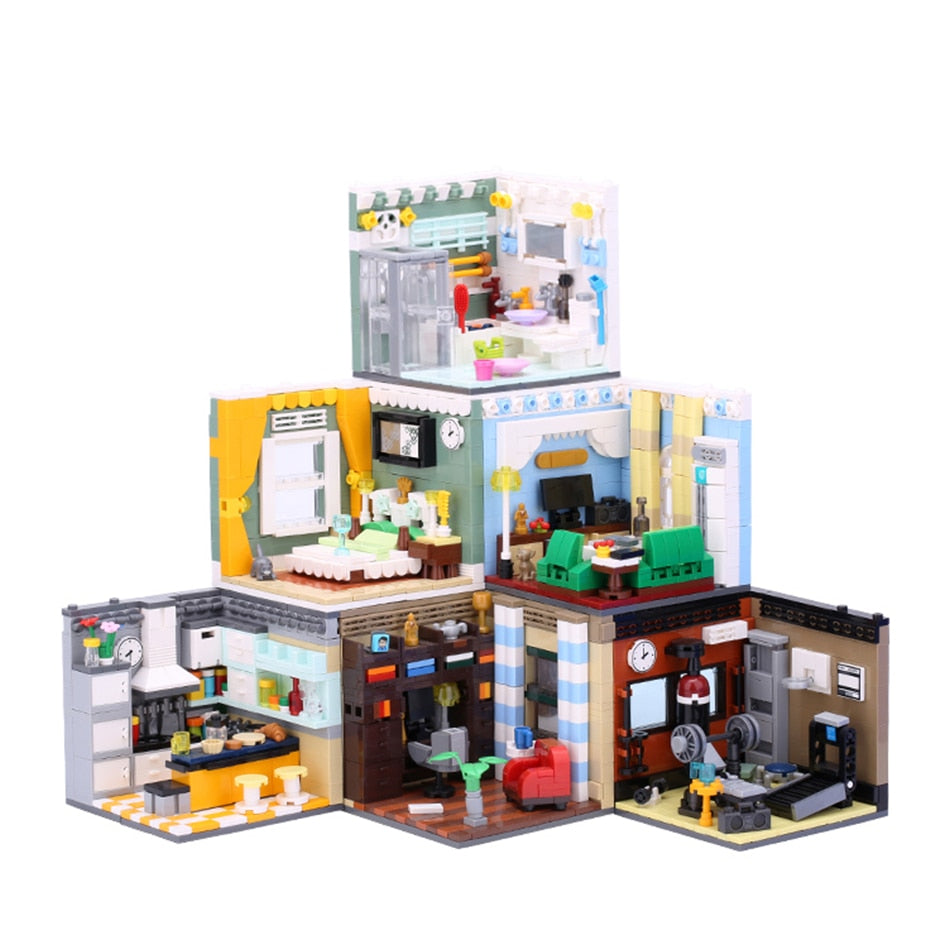 MEOA Living House Sets - 6 Unique Home Furnishing Building Block Playsets