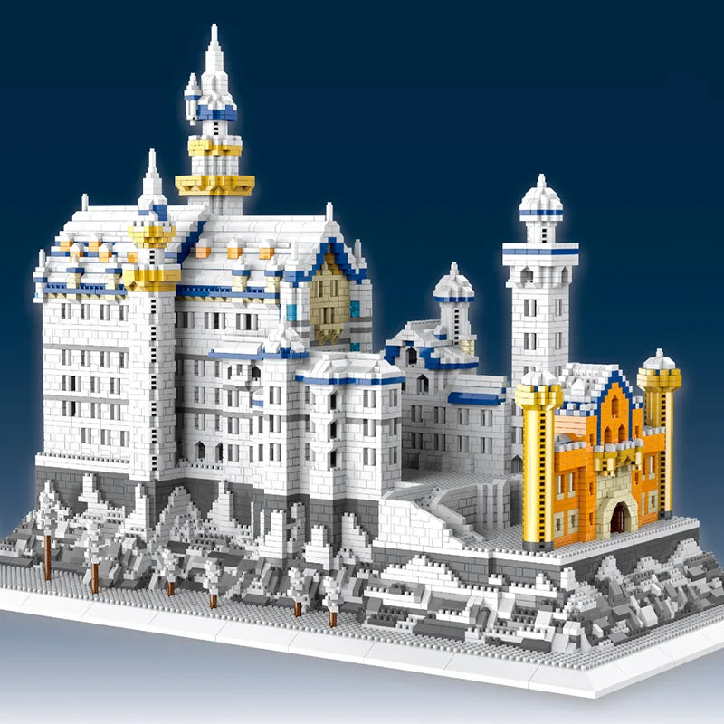 8288pcs Neuschwanstein Castle Snowing Swan Mini Blocks Set - Xclusive Collectibles