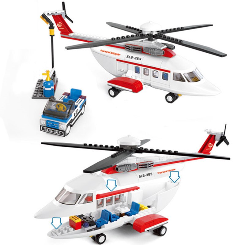 KACUU Airplane & Helicopter City Airport Brick Model Playsets