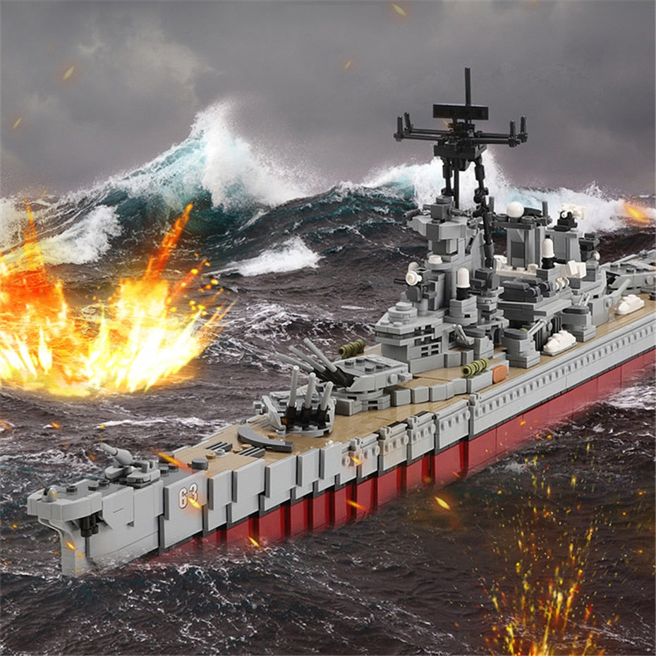 USS Missouri Battleship Classic Military Army Series Brick Model, 2631PCS
