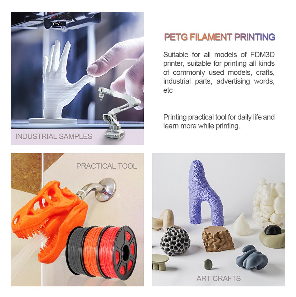 SUNLU PETG 3d Filament 1.75mm For 3D Printer PETG Filament 5rolls/set +/-0.02mm - Xclusive Collectibles