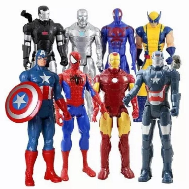 30cm Super Heroes Avengers Iron Man Captain America Wolverine Thanos Hulk  Thor Venom Action Figure Toys