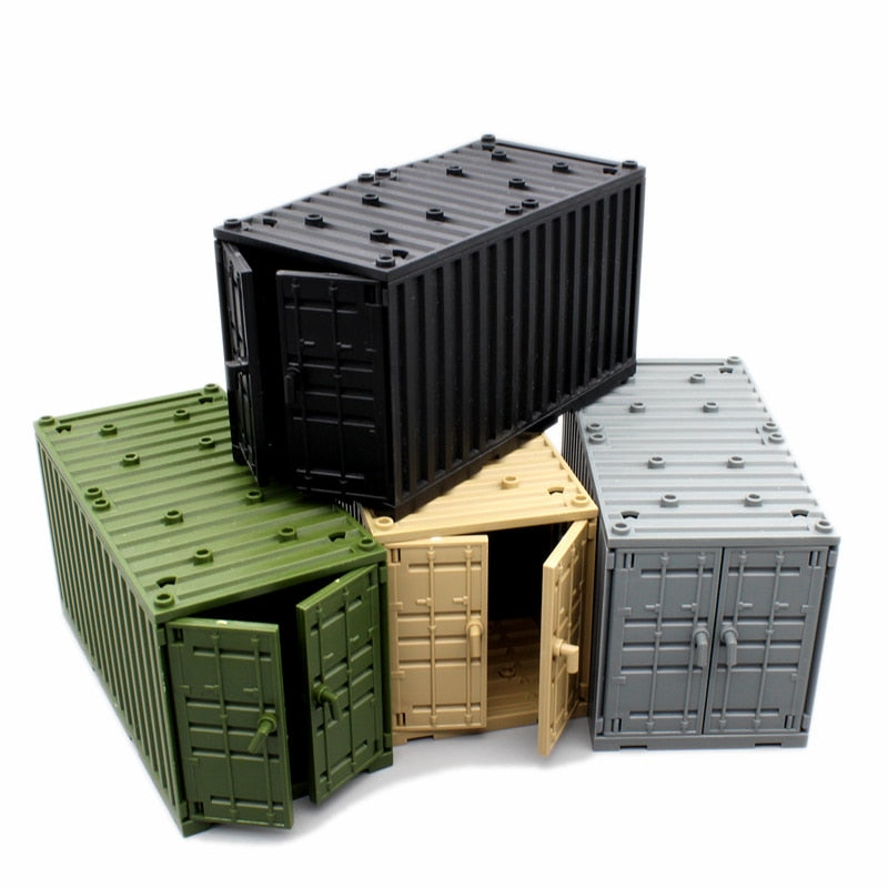 MOC Military Container Blocks - Lego Compatible Cargo Container for Brick Model Playsets - Xclusive Collectibles