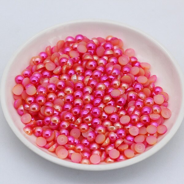 Nidezon Acrylic Imitation Pearl Charms: Rainbow Half Round Flatback Beads for Scrapbooking and Jewelry Making - Xclusive Collectibles