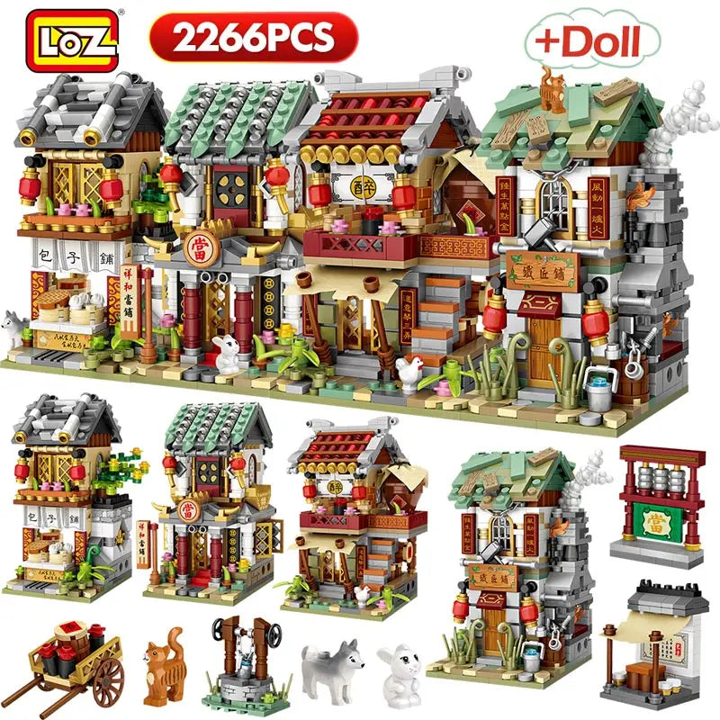 LOZ Chinese Commercial Street Scenes Brick Sets: A Miniature Cultural Experience