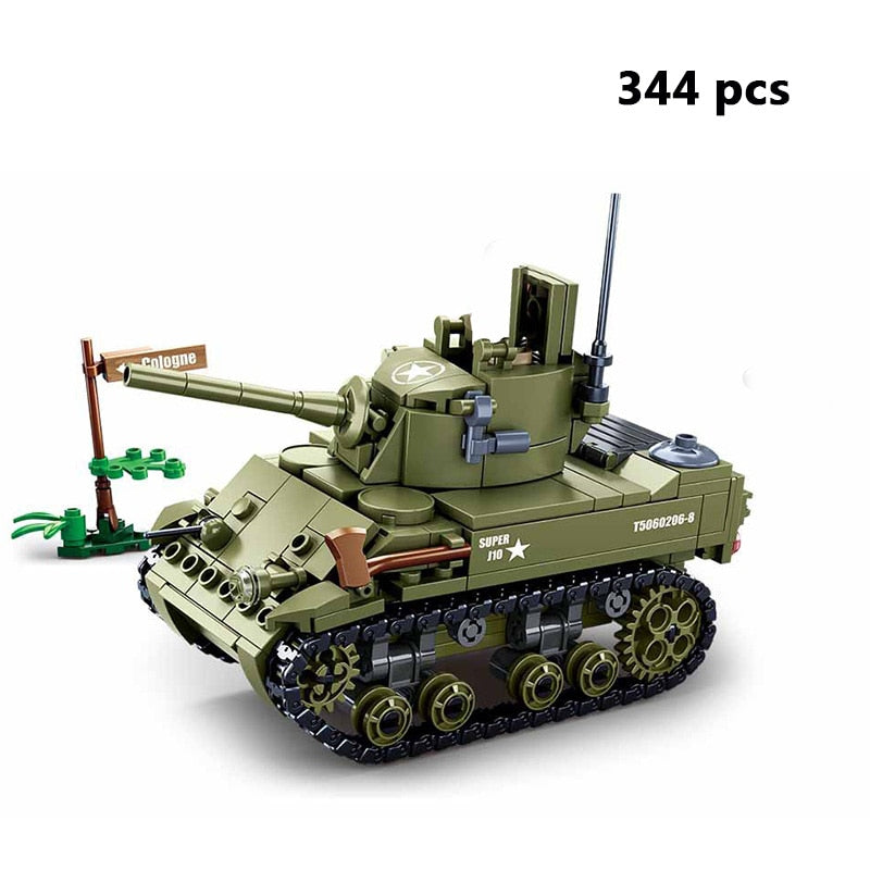 Tank, Artillery & Aircraft Brick Model Sets - Historic Warfare at Your Fingertips!