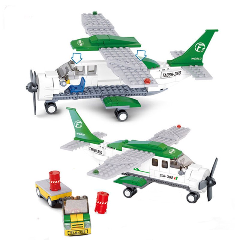 KACUU Airplane & Helicopter City Airport Brick Model Playsets