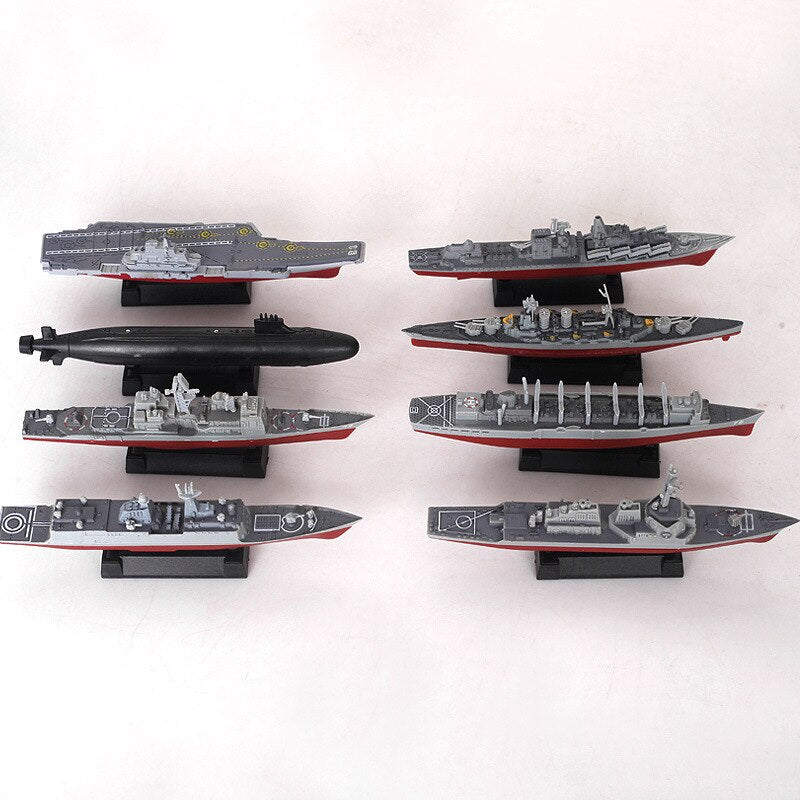 OLOEY 8-Piece Modern Naval Fleet Miniatures - Detailed 1:1200 Scale Warship Model Set