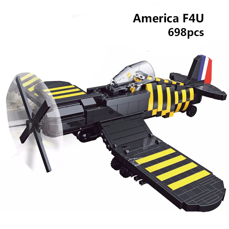 WW2 & Helicopter Model Brick Playsets: Aircrafts & Helicopter Block Collection