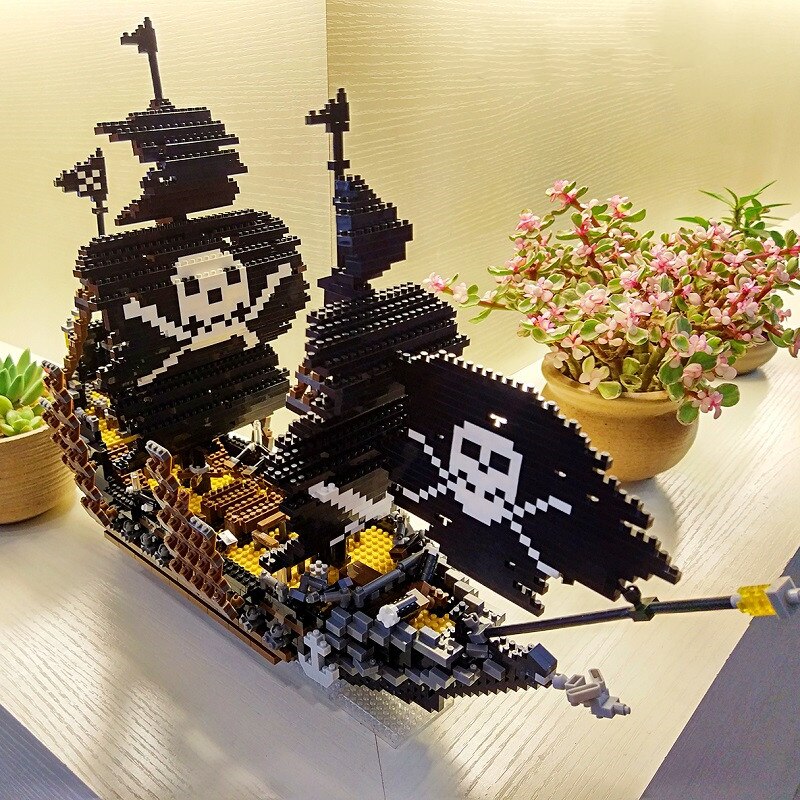Titanic, Black Pearl, Pirate Ship and Aircraft Carrier Brick Models