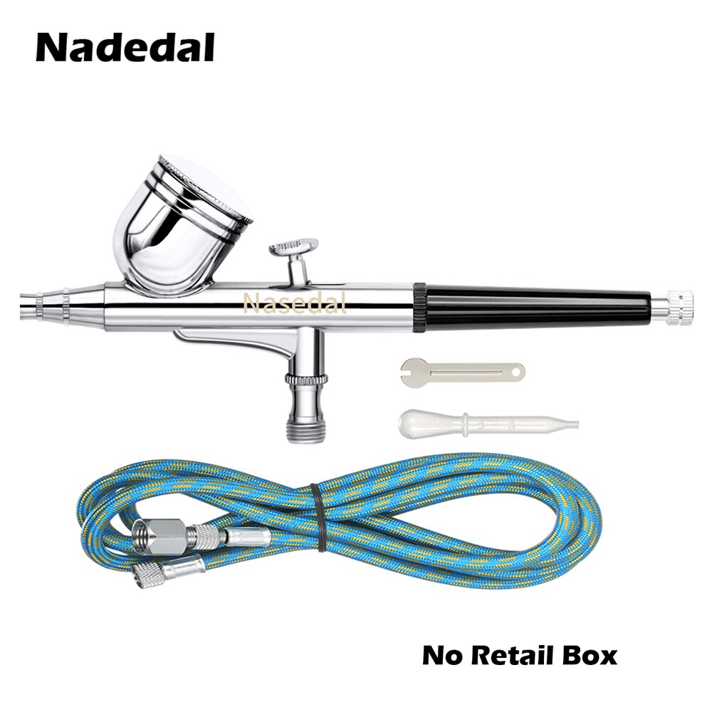 Nasedal Gravity Feed Dual-Action Airbrush Spray Gun Kit - 0.3mm Nozzle, 7CC Cup Volume