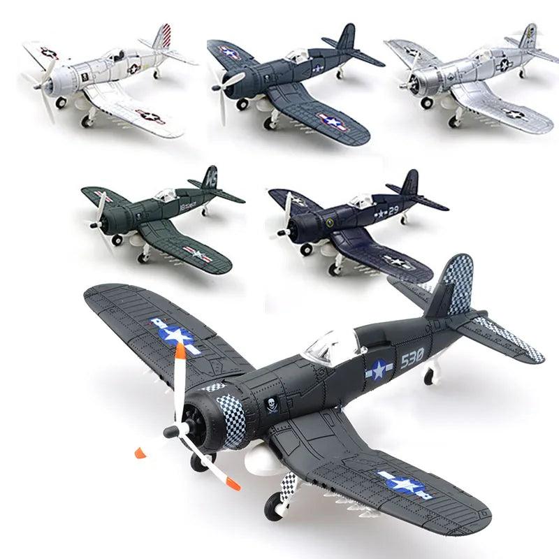 1/48 Mini Military F4U Fighter Plane Model – 1pc Random Color (F4U Style Airplane Building Set)