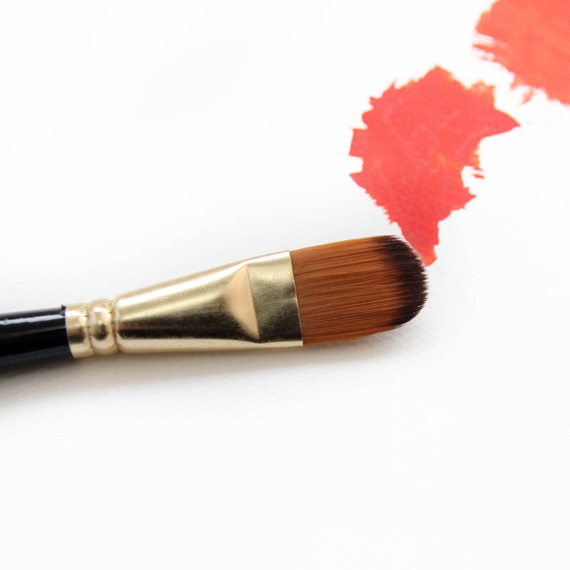 Artist Paint Brush Set 5Pcs High Quality Nylon Hair Wood Black