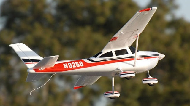 FLIIT Foam RC Airplane Big Cessna 182 Kit – 1410mm Wingspan, Indoor/Outdoor Airplane Ki, (Red/Blue), 1ctt