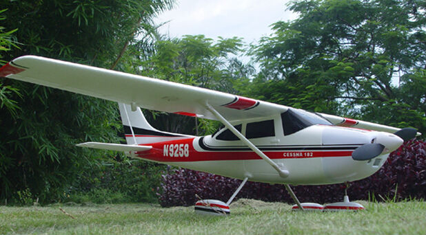 FLIIT Foam RC Airplane Big Cessna 182 Kit – 1410mm Wingspan, Indoor/Outdoor Airplane Ki, (Red/Blue), 1ctt