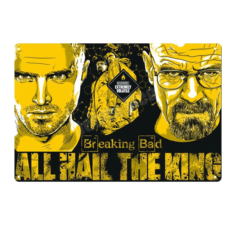 Breaking Bad Heisenberg Vintage Metal Sign - Retro Wall Art for Pubs and Home Decor