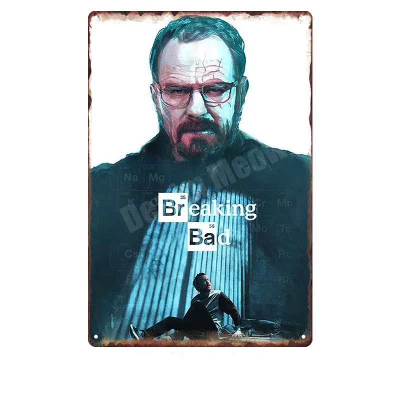 Breaking Bad Heisenberg Vintage Metal Sign - Retro Wall Art for Pubs and Home Decor
