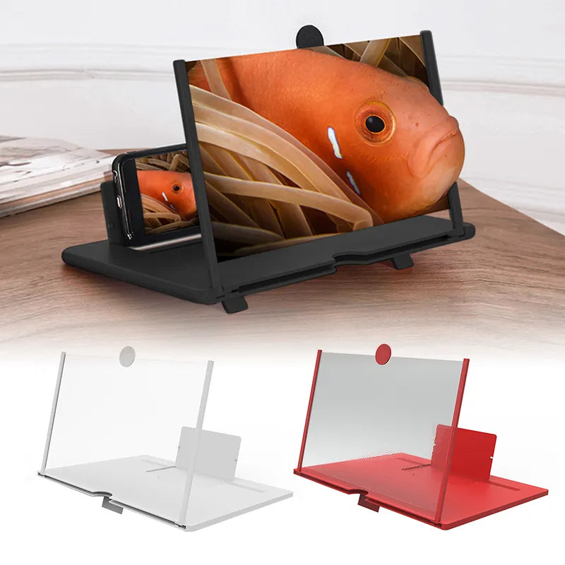 VAKIND 3D Mobile Phone Screen Magnifier: 12-inch HD Video Amplifier with Folding Desk Holder