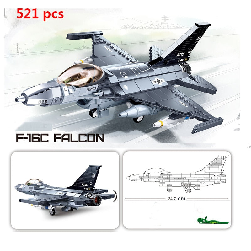 F-16C Brick Model Set, F16 Brick Set, F16 Lego Set, F-16 Jet Aircraft Brick Set 46512476193053