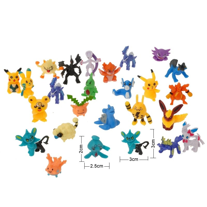 Pokémon Figures Toy Collection: From 24Pcs to 144Pcs, 2-3cm Anime Figure Models