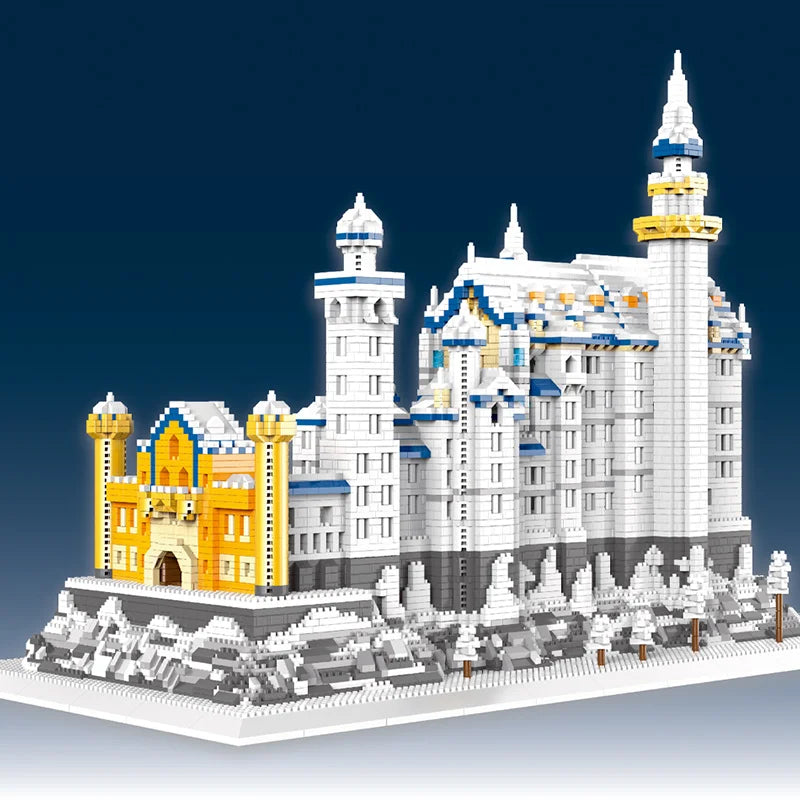 8288pcs Neuschwanstein Castle Snowing Swan Mini Blocks Set - Xclusive Collectibles