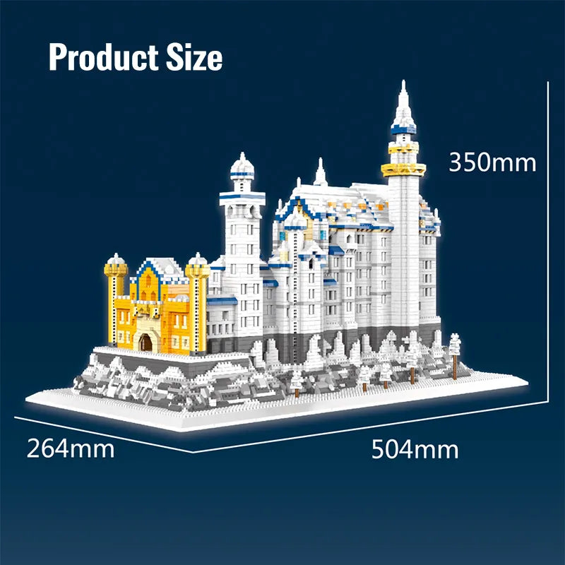 8288pcs Neuschwanstein Castle Snowing Swan Mini Blocks Set - Xclusive Collectibles