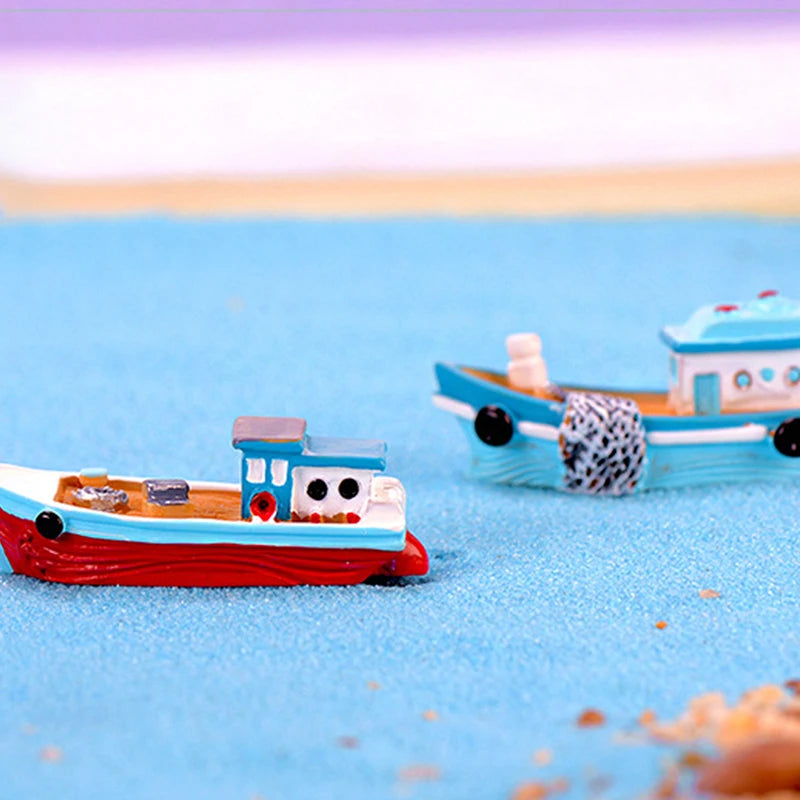 GCDHome Nautical Themed Room Decor - Resin Sailboat and Lighthouse Miniatures, Mediterranean Style"