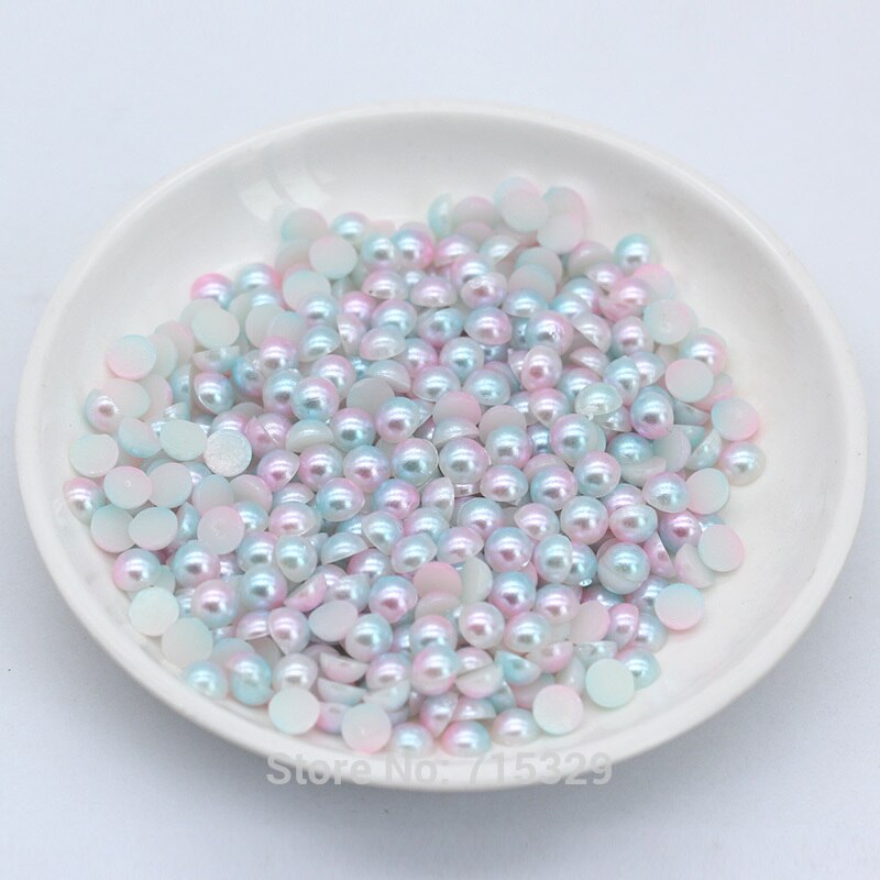 Nidezon Acrylic Imitation Pearl Charms: Rainbow Half Round Flatback Beads for Scrapbooking and Jewelry Making - Xclusive Collectibles