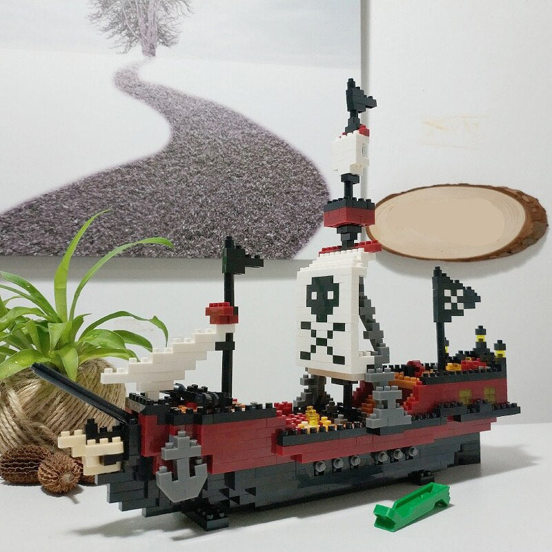 Titanic, Black Pearl, Pirate Ship and Aircraft Carrier Brick Models