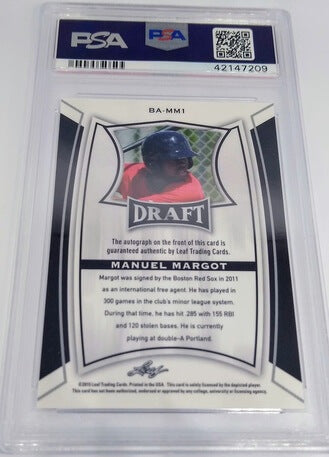 2015 Leaf Metal Draft Manuel Margot PSA Dual Graded 10 Gem Autographed Baseball Card simple Xclusive Collectibles   