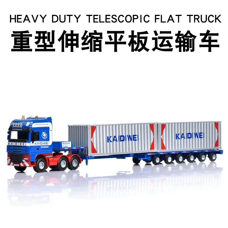 Premium Alloy Telescopic Flatbed Truck Transporter Model