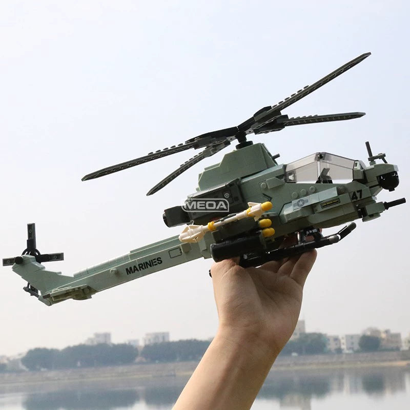 Build Your Own AH-1Z Viper Cobra Gunship - Detailed Brick Model Set