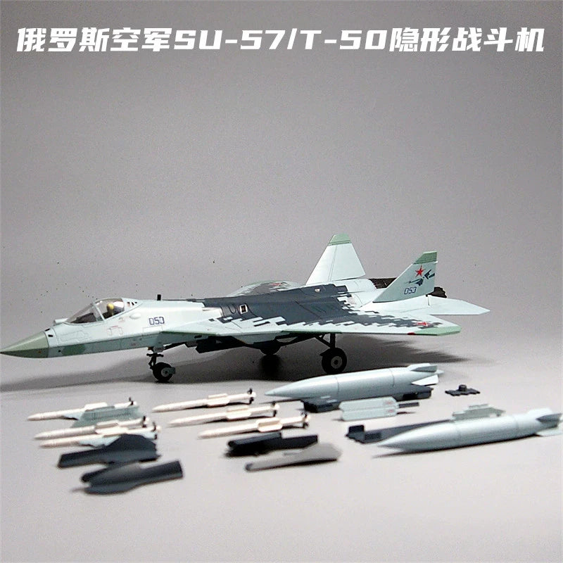 1:100 72 Su 57 Stealth Fighter Model Toy Alloy Simulation Ornaments Military Gift T50 Aircraft