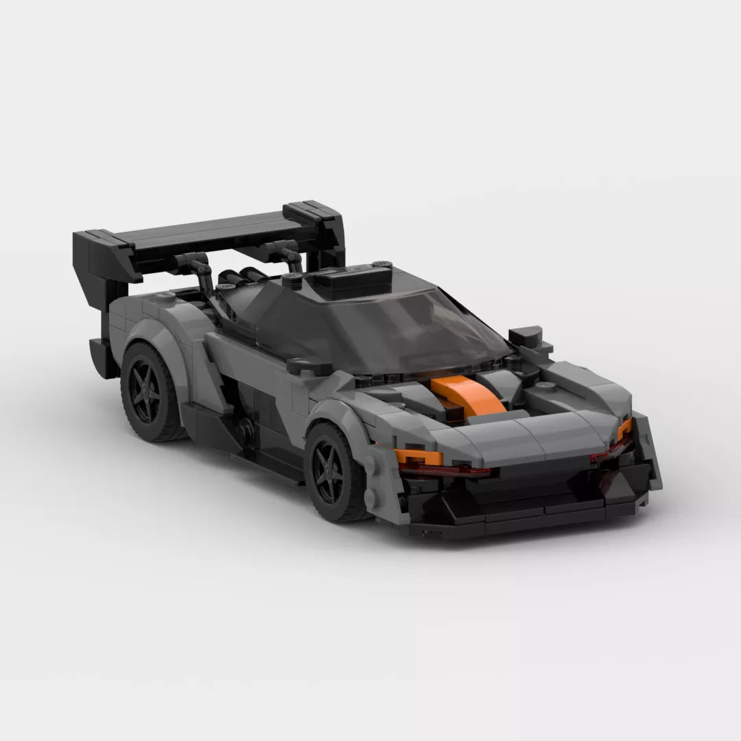 Track Day Icon: McLaren Senna GTR Inspired Brick Model Sets in Sleek Grey and Vivid Blue