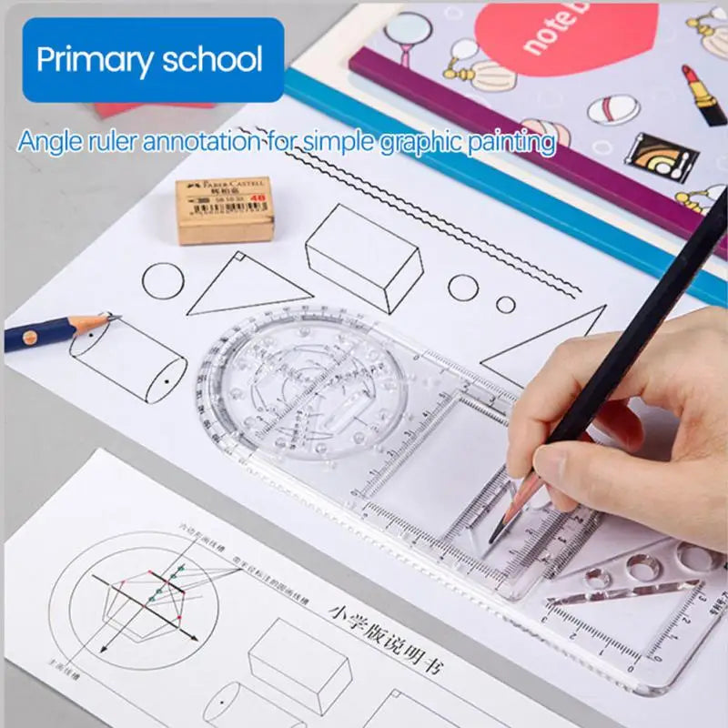 Multifunctional Geometric Ruler Drawing Template - School, Office, Architecture Supply