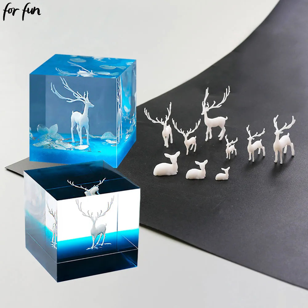 3D Elk Resin Miniature - Charming Forest Decoration